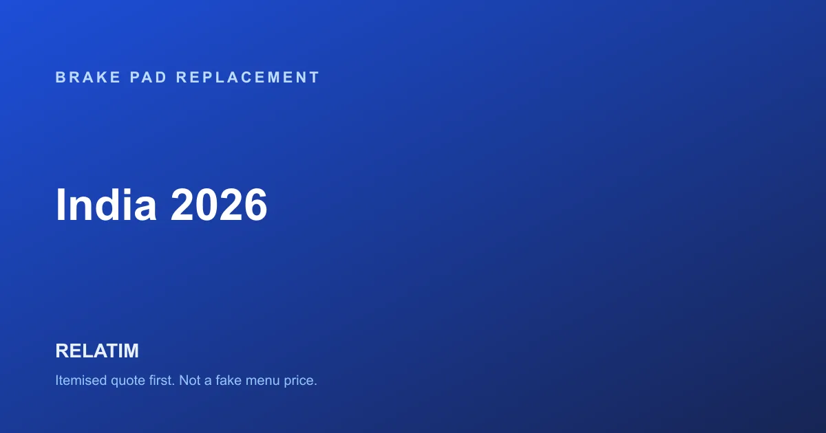 Brake Pad Replacement Cost in India 2026